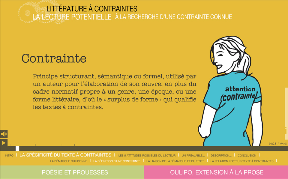 Image écran du module la lecture potentielle