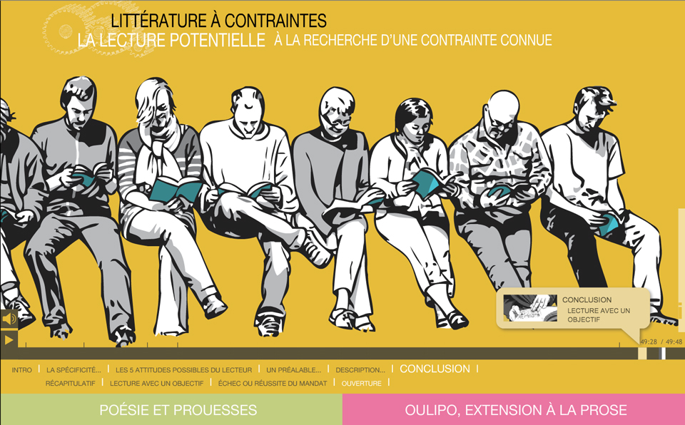 Image écran du module la lecture potentielle